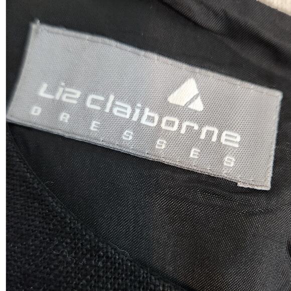 SALE Vintage Liz Claiborne Dresses Linen Embroidered Beaded Rounded Shoulder - Picture 2 of 7